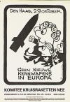 Onlosmakelijk verbonden met de jaren ’80 is dit affiche van de vredesbeweging getekend door Opland.