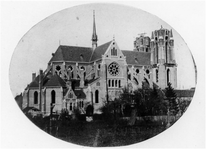 De bouw van de Catharinakerk omstreeks 1864. Beeldcollectie RHCe